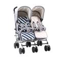 My Babiie Samantha Faiers MB22 Double Stroller with Reversible Seat Liners - Grey Melange