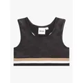 HUGO BOSS Kids' Stripe Undershirt Crop Top, Black