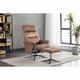 FURNITURE LINK Texas Swivel Recliner And Stool - Caramel