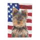 Caroline's Treasures USA American Flag with Yorkie Puppy / Yorkshire Terrier Flag Garden Size Multicolored Small