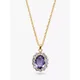 Eclectica Vintage 22ct Gold Plated Swarovski Crystal Oval Pendant Necklace, Dated Circa 1990s