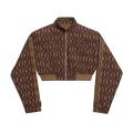 adidas Ivy Park Crop Monogram Track Jacket (Plus Size) Wild Brown/Night Red