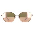Fashion Rose Gold Bronze Mirrored Sunglasses