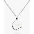 Kit Heath Personalised Sterling Silver Coast Facet Round Pendant Necklace, Silver