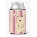 Caroline's Treasures Carolines Treasures BB7084CC Rabbit on Stripes Can or Bottle Hugger Multicolored Can Hugger