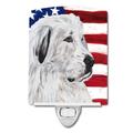 Caroline's Treasures Great Pyrenees with American Flag USA Ceramic Night Light Multicolored 6x4x3"