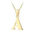 Love GOLD 9ct Gold Plain Initial Pendant Pendant Necklace, C, Women