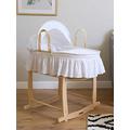 Clair De Lune Broderie Anglaise Palm Moses Basket With Traditional Skirt