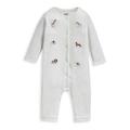 Mamas & Papas Baby Unisex Safari Embroidered Romper - Cream, Cream, Size Age: 6-9 Months