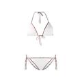 Burberry Vintage Check Trim Triangle Bikini White