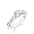 Love DIAMOND 18ct White Gold Claw Set 70 Point Diamond Ring with Diamond Set Shoulders, One Colour, Size J, Women