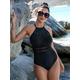 Pour Moi Beach Bound High Neck Swimsuit - Black, Black, Size 12, Women