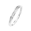 Love DIAMOND 9ct White Gold 0.10ct Diamond Channel Set Half Eternity Ring, Silver, Size O, Women