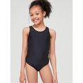 Everyday Girls Racer Back Swimsuit - Black, Black, Size Age: 8-9 Years, Women