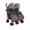 Cosatto Supa Dupa Twin Stroller - Charcoal Mister Fox, Multi