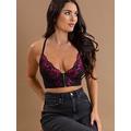 Pour Moi J' Adore Front Fastening Bralette - Black/Multi, Black/Multi, Size 34D, Women