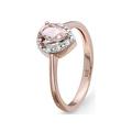 Love GEM 9ct Rose Gold Morganite And Diamond Ring, One Colour, Size L, Women