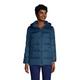 Hooded Wide Channel Down Puffer Jacket, Women, size: 10-12, petite, Blue, Nylon/Down, by Lands' End