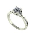 Moissanite 9ct Gold 1ct eq Twisted Shank Solitaire Ring, White Gold, Size S, Women