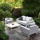 Maze Rattan Ethos 2 Seat Sofa Set with Coffee Table and Free Winter Cover - Flanelle Grey