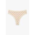 Lace trim thong - Beige