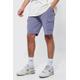 Mens Grey Tall Twill Elastic Waist Zip Cargo Short, Grey