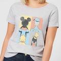 Disney Mickey Mouse Donald Duck Mickey Mouse Pluto Goofy Tiles Women's T-Shirt - Grey - S