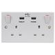 Pro Elec 2236U Twin Switched Socket With Usb 3.6A