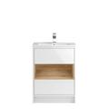 Hudson Reed Coast White Gloss 600mm 2-Drawer Free Standing Vanity Cabinet & Basin 2 MDF MFC CST976