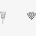 Gucci 18ct White Gold Icon Triangle & Heart 0.02ct Diamond Stud Earrings YBD66206700100U