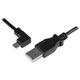 StarTech.com Micro-USB Charge-and-Sync Cable M/M - Left-Angle Micro-USB - 24 AWG - 0.5 m 0.5 m USB A Micro-USB B USB 2.0 Male/Male Black