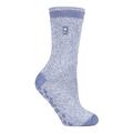 Heat Holders Womens - Ladies Thick Winter Thermal Non Slip Slipper Socks - Blue - Size UK 4-6.5