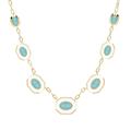 Siberian Waltz White Enamel & Amazonite Choker Necklace In Sterling Silver