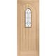 XL Joinery Westminster 1 Panel Cottage Unfinished Natural Oak 1 Light Decorative Glazed External Front Door (M&T) - 1981mm x 838mm (78x33 inch) Hardwood TGOWEST33