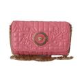 Versace Womens Mini Quilted Nappa Leather Shoulder Handbag - Pink - One Size