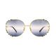 Gucci Womens Sunglasses GG0595S 001 Gold and Black Double Grey Gradient Metal - One Size
