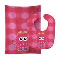 Caroline's Treasures Carolines Treasures BB8845STBU Monster Pink Bly Baby Bib & Burp Cloth 11 x 18"