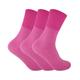 Sock Snob Womens 3 Pack Ladies Non Elastic Thermal Diabetic Socks for Poor Circulation - Pink Cotton - Size UK 4-6.5