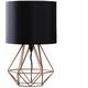 Valuelights - Modern Geometric Bedside Table Lamp - Brushed Copper & Black - Including led Bulb