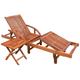 Jago Reclining Sun Lounger with Table by Dakota Fields Brown