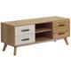 Modern tv Stand Unit with 4 Drawers 2 Shelves Light Wood with White Florida - Light Wood