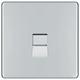 BG Screwless Flat Plate Single Master Telephone Socket, Screw Type - Polished Chrome