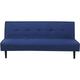 Modern Fabric Sofa 3 Seater Armless Couch Bed Buttoned Blue Visby - Black