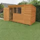 Forest Garden 10X6 Pent Dip Treated Overlap Golden Brown Wooden Shed With Floor - Assembly Service Included