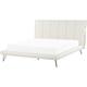 Bed White Minimalist with Headboard Faux Leather eu King Size 5ft3 Betin - White