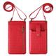 Fashion Ladies Crocodile Pattern One-Shoulder Crossbody Cellphone Bag, Red