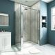 Elegant - Pivot Hinge Shower Enclosure 6mm Safety Glass Shower Screen Reversible Cubicle Door with Side Panel, 900 x 900 mm