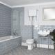 Milano - Richmond - White Traditional Single Ended Bath&44 Ceramic Toilet wc Pan with High Level Cistern and Bathroom Basin Sink and Washstand - 2