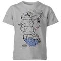 Disney Frozen Elsa Sketch Strong Kids' T-Shirt - Grey - 7-8 Years - Grey