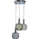 Valuelights - 3 Way Ceiling Light Fitting with Ribbed Glass Lampshades